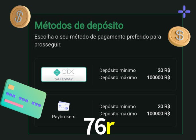 O cassino 76r oferece uma grande variedade de métodos de pagamento